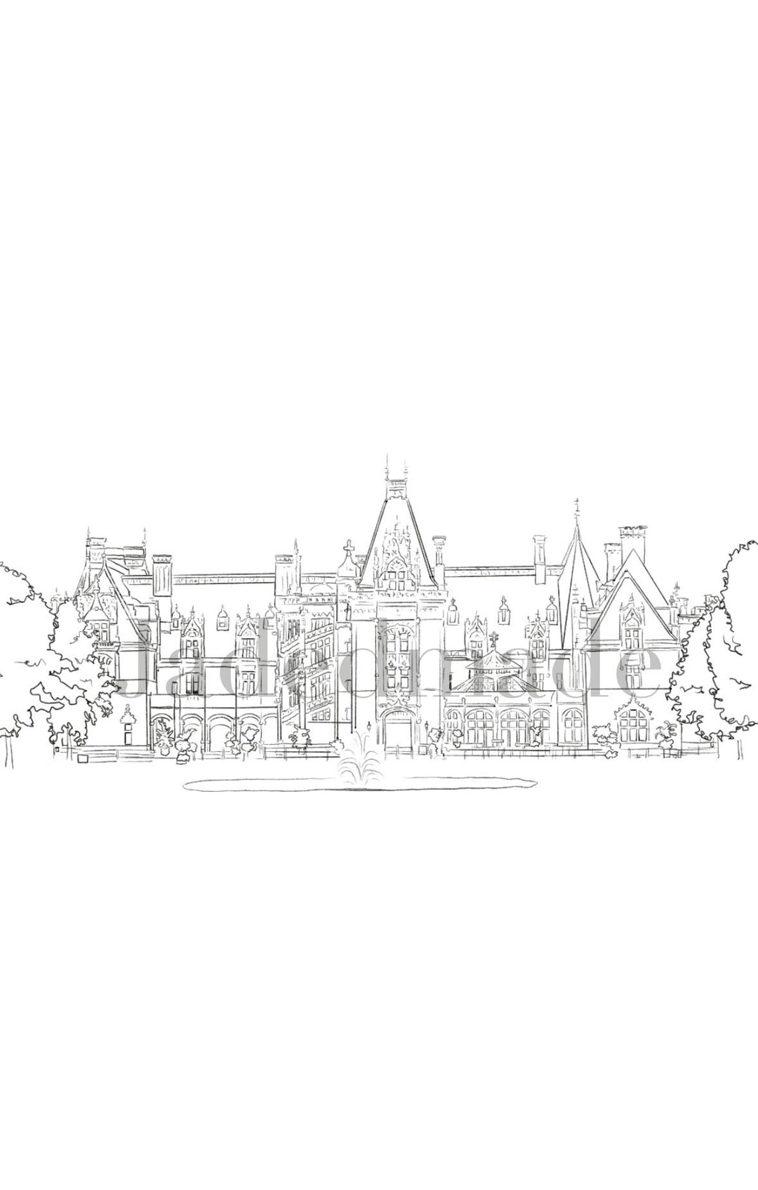 Custom Wedding Venue Illustration | Minimal Line Art Digital Download ...