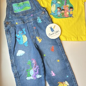 Personalized Custom Birthday Outfit Overalls T-Shirt Set Overol Camisa Conjunto Cumpleaños Personalizado Ropa Regalo Dragon 90s 2000s Tales