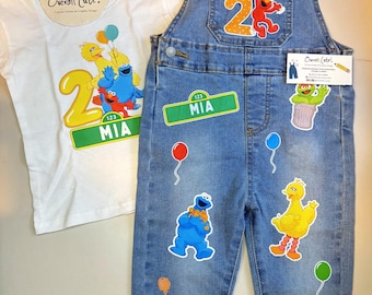 Tenue d'anniversaire avec salopette de monstre Plaza