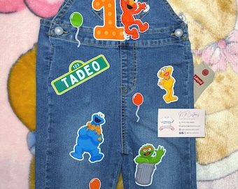 Birthday Monster Overalls Outfit Plaza