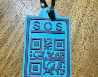 SOS QR code emergency tag – PLA – custom-made