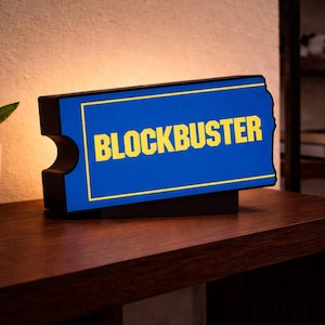 Blockbuster Video Light Box: Nostalgic Retro Movie Night Lamp, 90s Film Decor