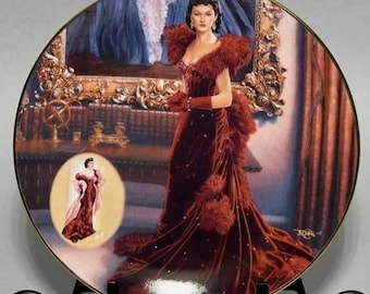 green emerald velvet dress Gone With The Wind "Scarlett O'Hara, Plate"  RC Gifts