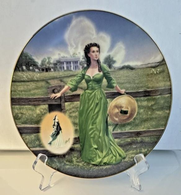 The Final Out-take: the Green Muslin Dress- Scarlett O'hara - Gone With the  Wind - Collector's Plate - Etsy