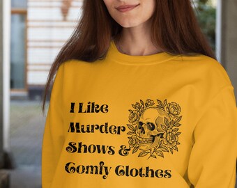 Sudadera cómoda con temática de asesinatos, regalo para fanáticos de crímenes reales