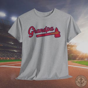 アトランタ・グランパ・ベースボールチームTシャツ｜ヴィンテージ風スクリプトデザイン、父の日Tシャツ