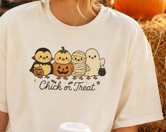 Chick or Treat Halloween Chicks T-shirt | Cute Pumpkin Costume Tee
