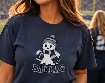 Dallas Football Ghost Shirt - Halloween / Fall Game Day Shirt for Women