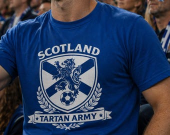 Scotland Tartan Army Shirt | Lion Crest Scottish Football Soccer  |World Cup Tee