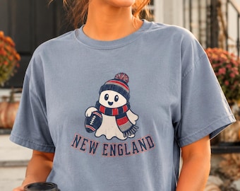 New England Football Ghost Shirt | Comfort Colors Halloween Football Tee