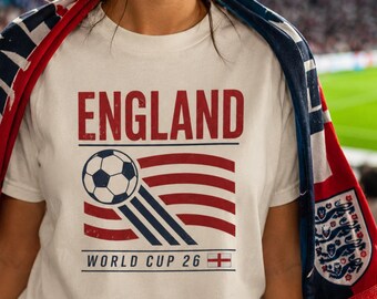 England World Cup Shirt 26 | Soccer Graphic Comfort Colors T-shirt | Football Flag Tee