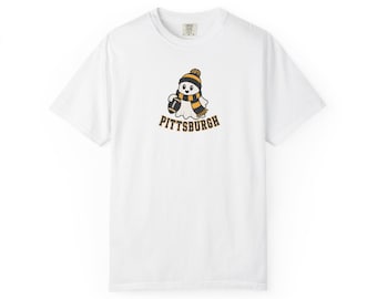 Pittsburgh Football Ghost Shirt | Comfort Colors Halloween Football Fan Tee | Game Day Shirt for Women