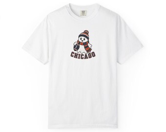 Chicago Football Ghost Shirt | Halloween Football Tee | Women's Fall Football Shirt