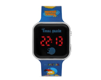Miniflak Kral Şakir KS-8001 Quadratische LED-Kinderuhr