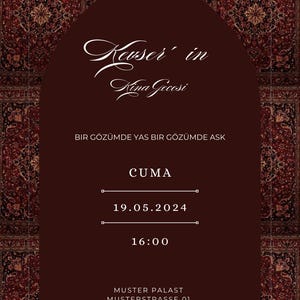 Kina Henna Digitale Uitnodigingskaart Oosterse Wijn