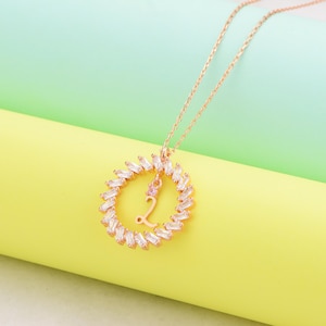 Accesorios, Collar de circonitas, Días especiales, Días más especiales, Letra L, Artístico, Para ti, San Valentín, Plata de primera calidad, Cumpleaños