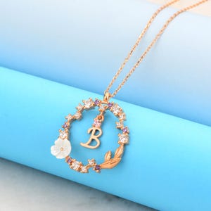 Elegante, lindo, regalo de cumpleaños, joyería de plata, collar de circón, regalo, para su cónyuge, letra B, collar personalizado, para sus seres queridos