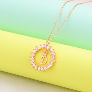 Collar, Plata única, Días especiales, Diseño elegante, Regalo, Para su cónyuge, Letra D, Cumpleaños, Regalo de joyería hecho a mano de alta calidad, Circonita