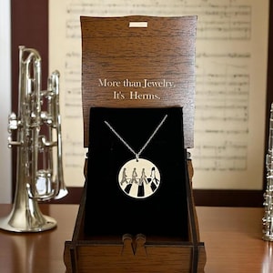 Gold Plated Beatles Abbey Road Necklace, 925 Sterling Silver Pendant ,Iconic Music Jewelry ,Gift Idea for Beatles Fans