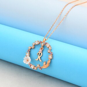 Joyas para mujer, Joyas hechas a mano, Cumpleaños, Letra R, Collar personalizado, Joyas de oro rosa, Joyas, Diseño elegante, Delicado, Diseño