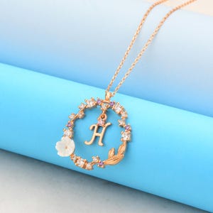 Joyas de plata hechas a mano, letra H, diseño artístico y elegante, regalo, collar de circonita, plata única, regalo para ella - Joyas de plata, collar