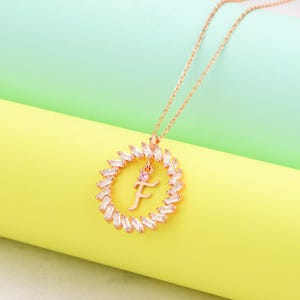 Joyas de plata hechas a mano, joyas significativas para mujeres, plata única, collar, diseño artístico y elegante, regalo, letra F, collar de circón