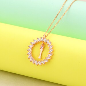 Accesorios de plata de primera calidad, collar de circonitas, artístico, regalo de cumpleaños, días especiales, letra I, artístico, diseño elegante, regalo, collar