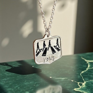 Silver Beatles 1969 Necklace,Retro Music Fan Jewelry,Unisex Beatles Gift,Vintage Beatles Pendant,Retro Beatles Necklace,Beatles Fan Necklace