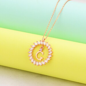 Diseño elegante, regalo, collar de circonita, plata única, collar, joyería de plata hecha a mano, regalo para ella - joyería de plata, letra G, artístico