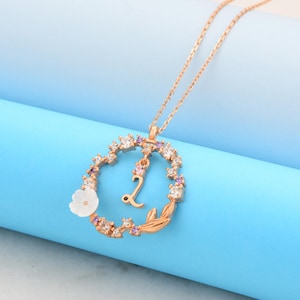 Letra L, Artístico, Días especiales, Para ti, Momentos más especiales, Día de San Valentín, Accesorios de plata premium, Collar de circonitas, Cumpleaños