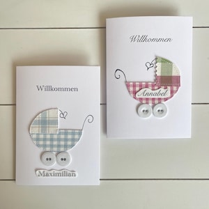 Personalisierte Geburtskarte Karte zur Geburt mit Name Junge Mädchen Neugeboren Glückwunschkarte Geburtskarte Handgemachte Erinnerungsstück