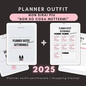 Planner Outfit Settimanale - Organizza i tuoi Look +  Lista Shopping e Wishlist | PDF stampabile - SCONTO LIMITATO!