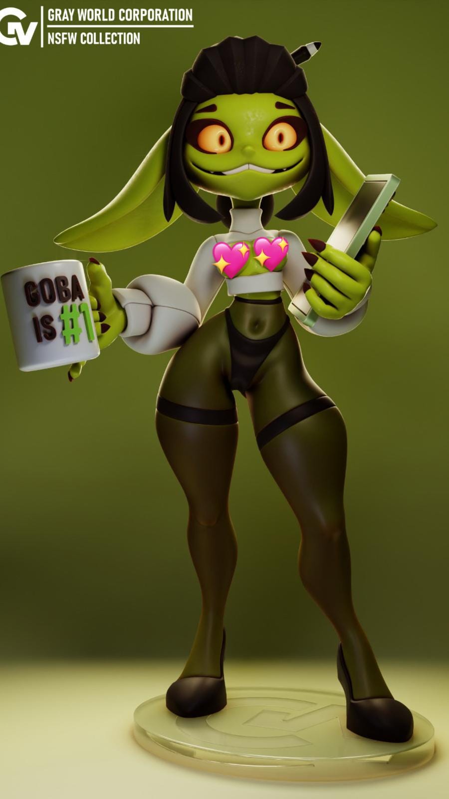 Goblin Girl "Clerk" 2 3D Figure, 3D Painted Figure, Action Figurines, Handmade Miniature Scupulture, Gift Figurine