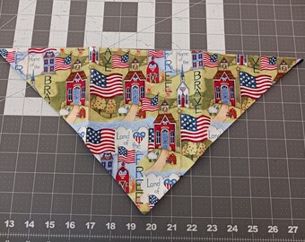 Land of the Free Dog Bandana, July 4, Patriotic, Picnic, neckerchief, scarf, over the collar