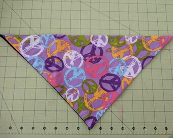 Peace Sign Dog Bandana, retro, woofstock, neckerchief, scarf, hippie