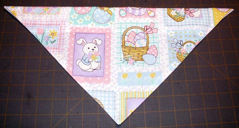 Dog Bandana, Easter, neckerchief, spring, basket, bunny, rabbit image 1