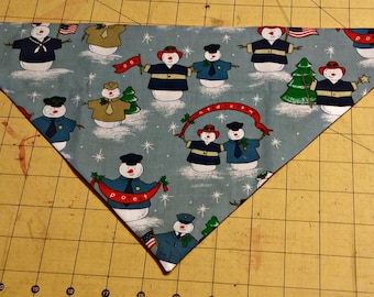 Holiday Dog Bandana, Christmas, fire, police, soldier, snowman