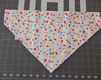 Dog Bandana, Dots on Pink, Diva, Over the collar