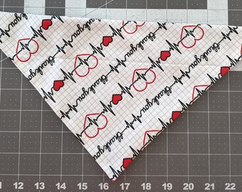 Dog Bandana, EKG, Thank You, Nurse, Doctor, Hospital, Medical, neckerchief