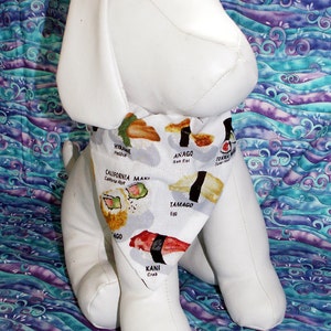Sushi Dog Bandana, Sashimi, Asian, Japan, neckerchief, scarf