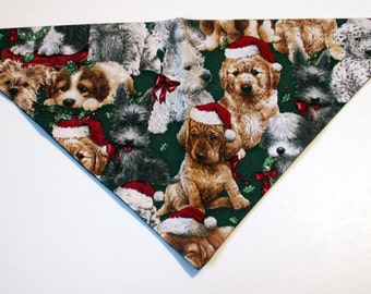 Dog Bandana, Christmas, dogs, santa hat, december, neckerchief