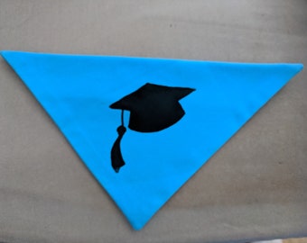 Graduation Cap Dog Bandana, neckerchief, scarf, over the collar