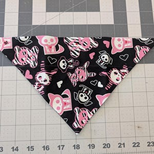 Dog Bandana, Goth, diva, skeleton, punk, pink, neckerchief, scarf