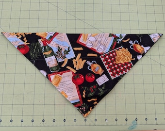 Italian Vacation Handmade Dog Bandana, Italy, Pasta, wine