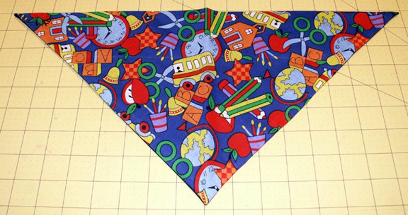 scissors back to school globe school supplies September Dog Bandana Fall