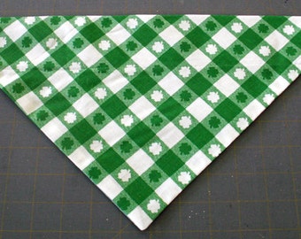 Shamrock Checks Handmade Dog Bandana St. Patrick's Day