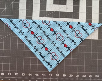 Dog Bandana, EKG, Thank You, Nurse, Doctor, Hospital, Medical, neckerchief