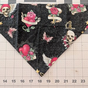 Tattoo Dog Bandana, Goth, Diva, Neckerchief, Scarf