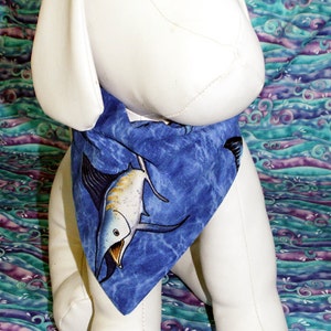 Marlin Dog Bandana, Nautical, Summer, Beach, Marlin, fishing, neckerchief