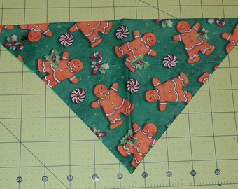 Dog Bandana, Christmas, Neckerchief, Gingerbread